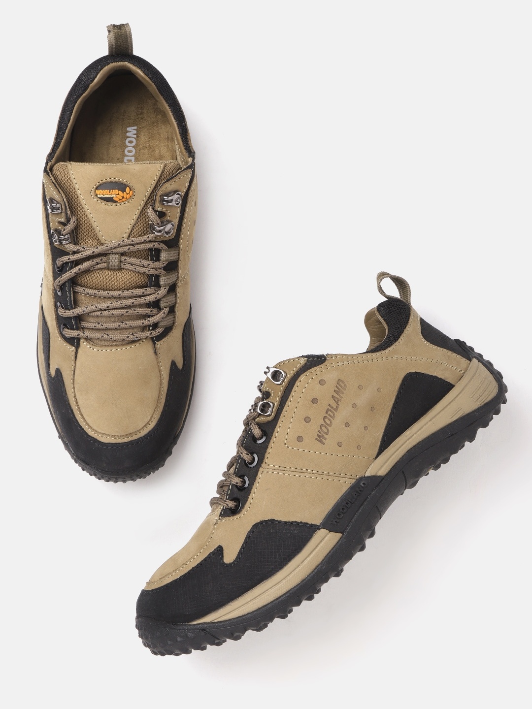 

Woodland Men Khaki & Black Colourblocked Sneakers