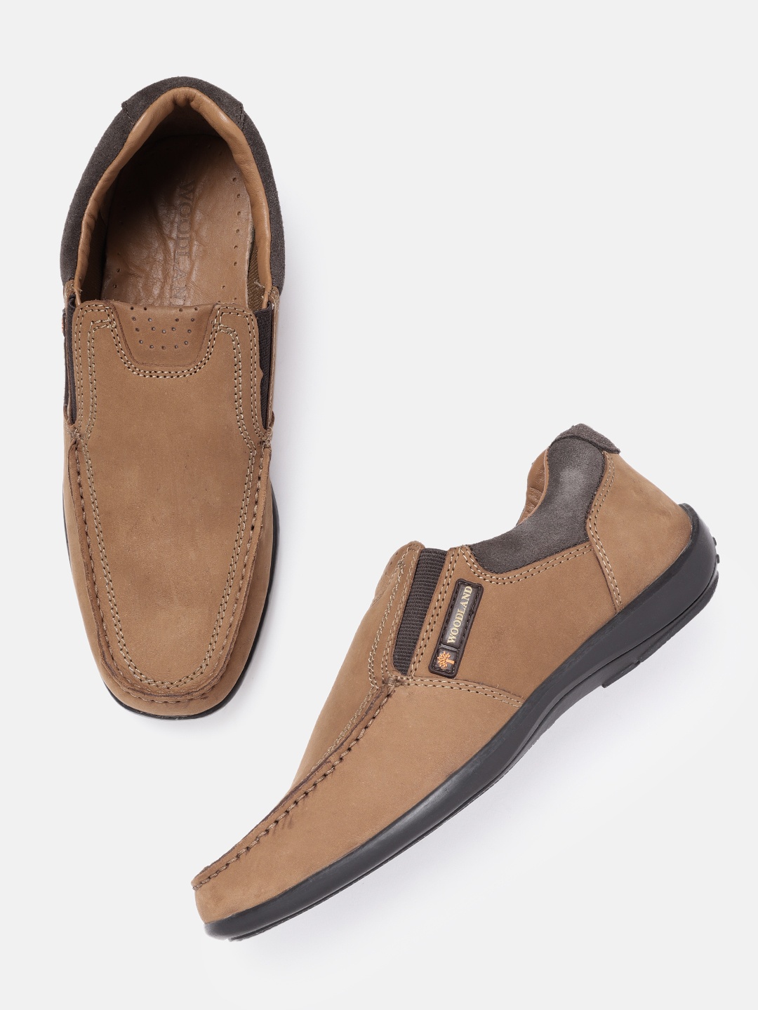 

Woodland Men Camel Brown Solid Leather Driving Shoes