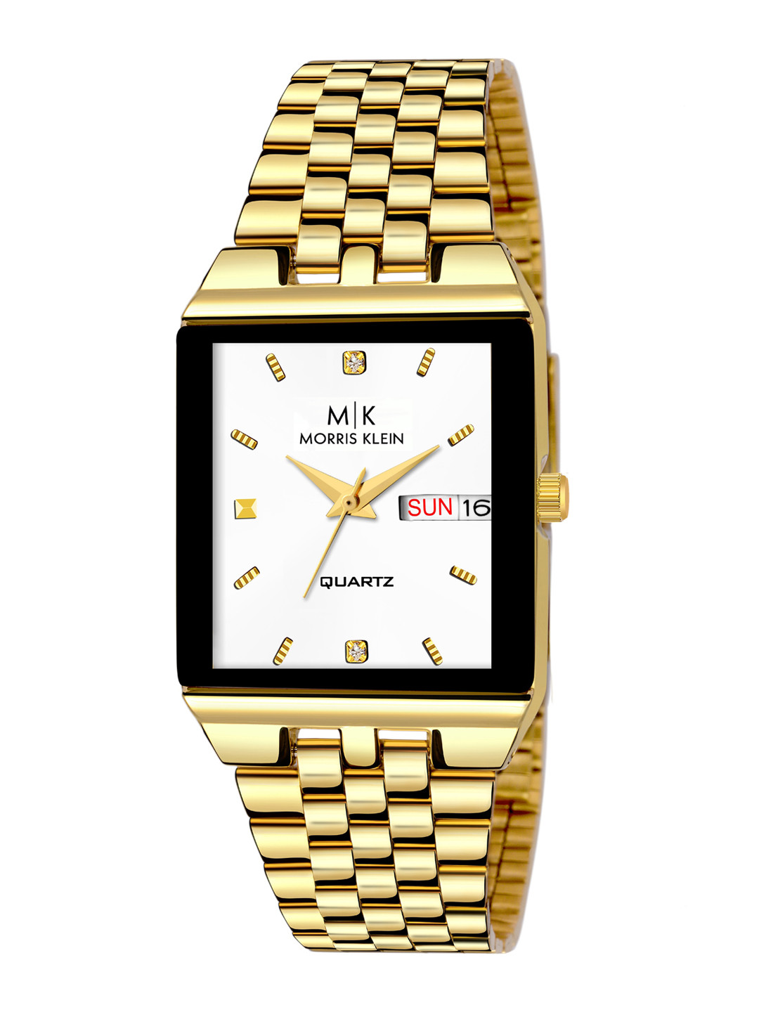

MORRIS KLEIN Men White Dial & Gold Toned Stainless Steel Bracelet Style Straps Analogue Watch