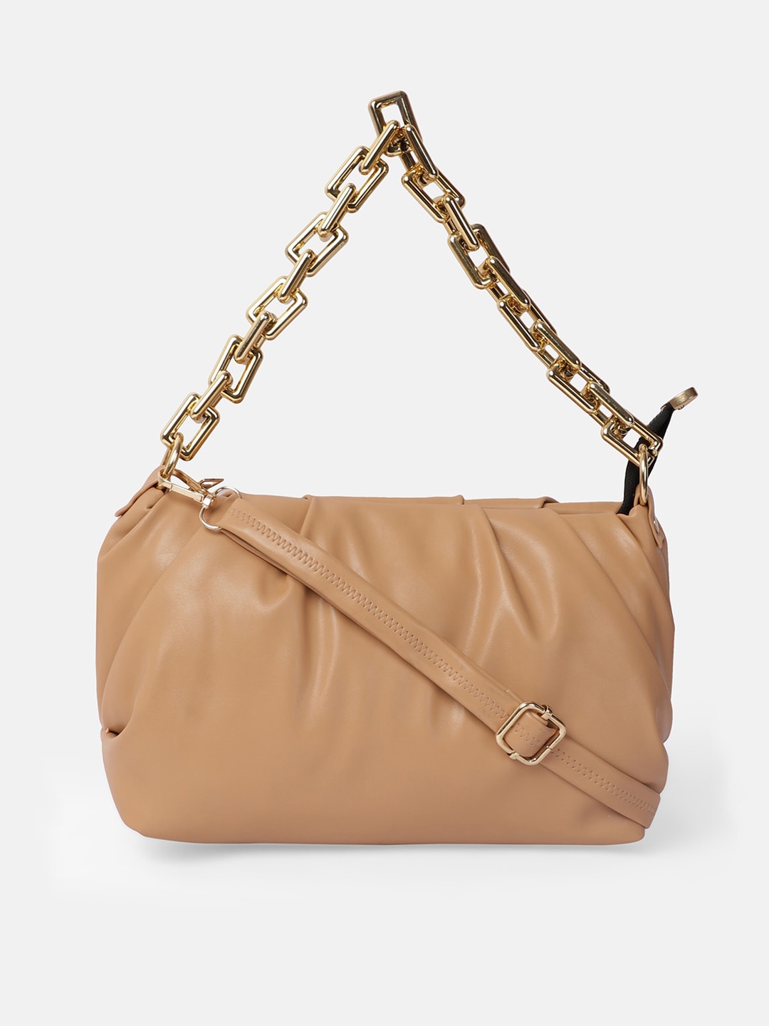 

Bagsy Malone Beige PU Ruched Shoulder Bag