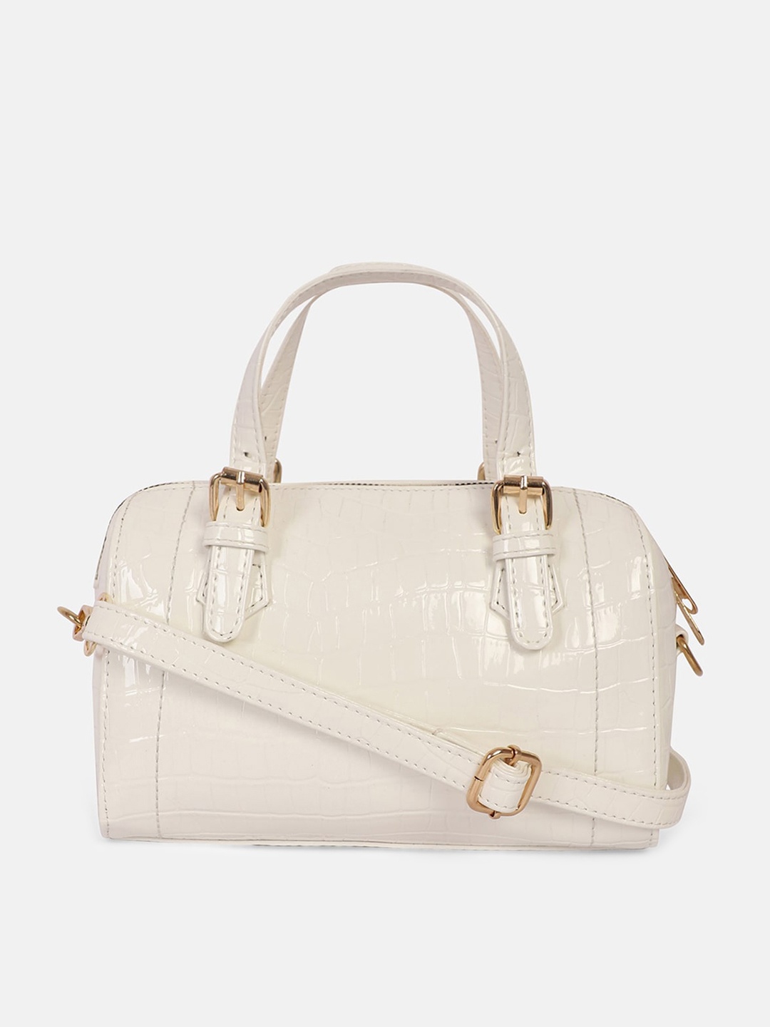 

Bagsy Malone White Textured PU Duffel Bag