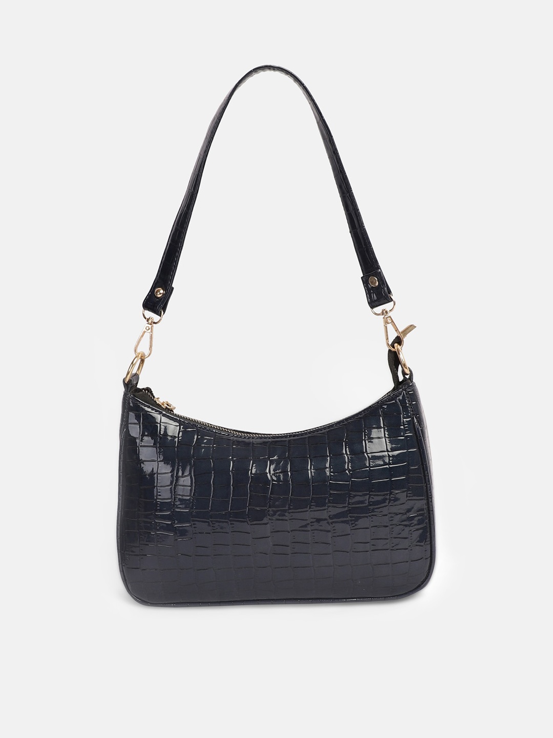 

Bagsy Malone Blue Animal Textured PU Half Moon Shoulder Bag