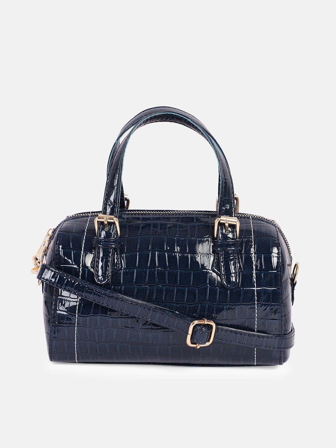 

Bagsy Malone Blue Textured PU Bowling Handheld Bag
