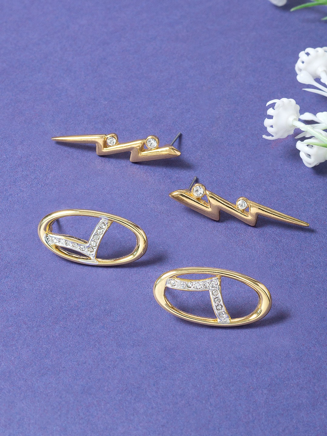 

Golden Peacock Set Of 2 Studs, Gold
