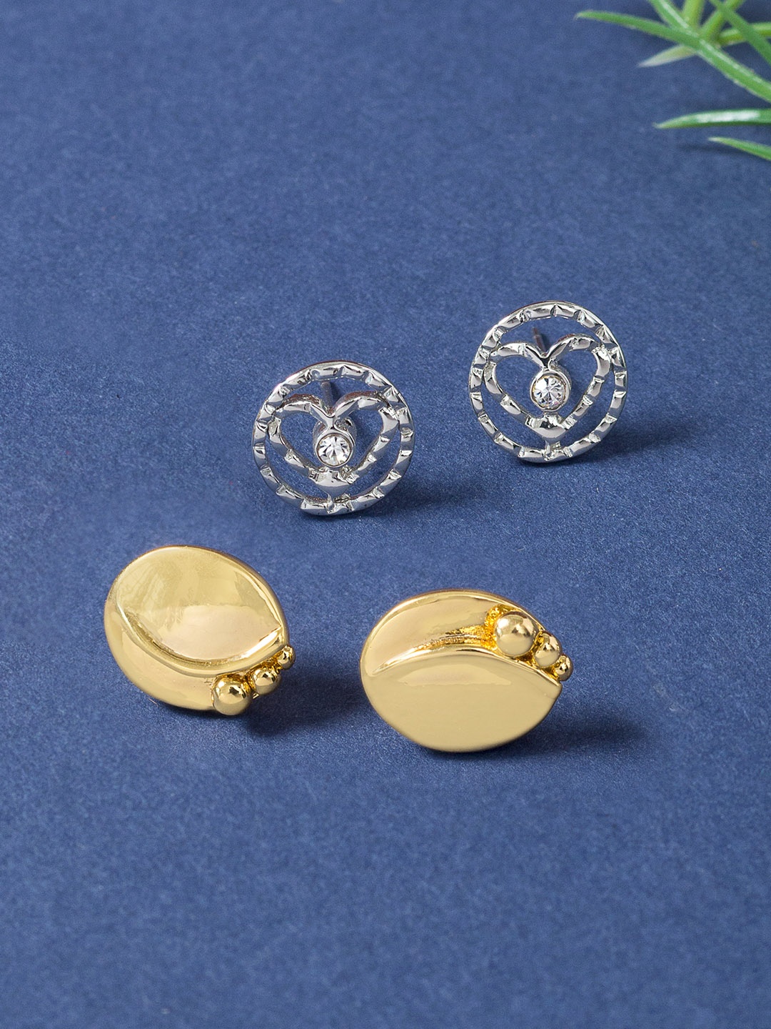 

Golden Peacock Multicoloured Circular Studs Earrings, Multi