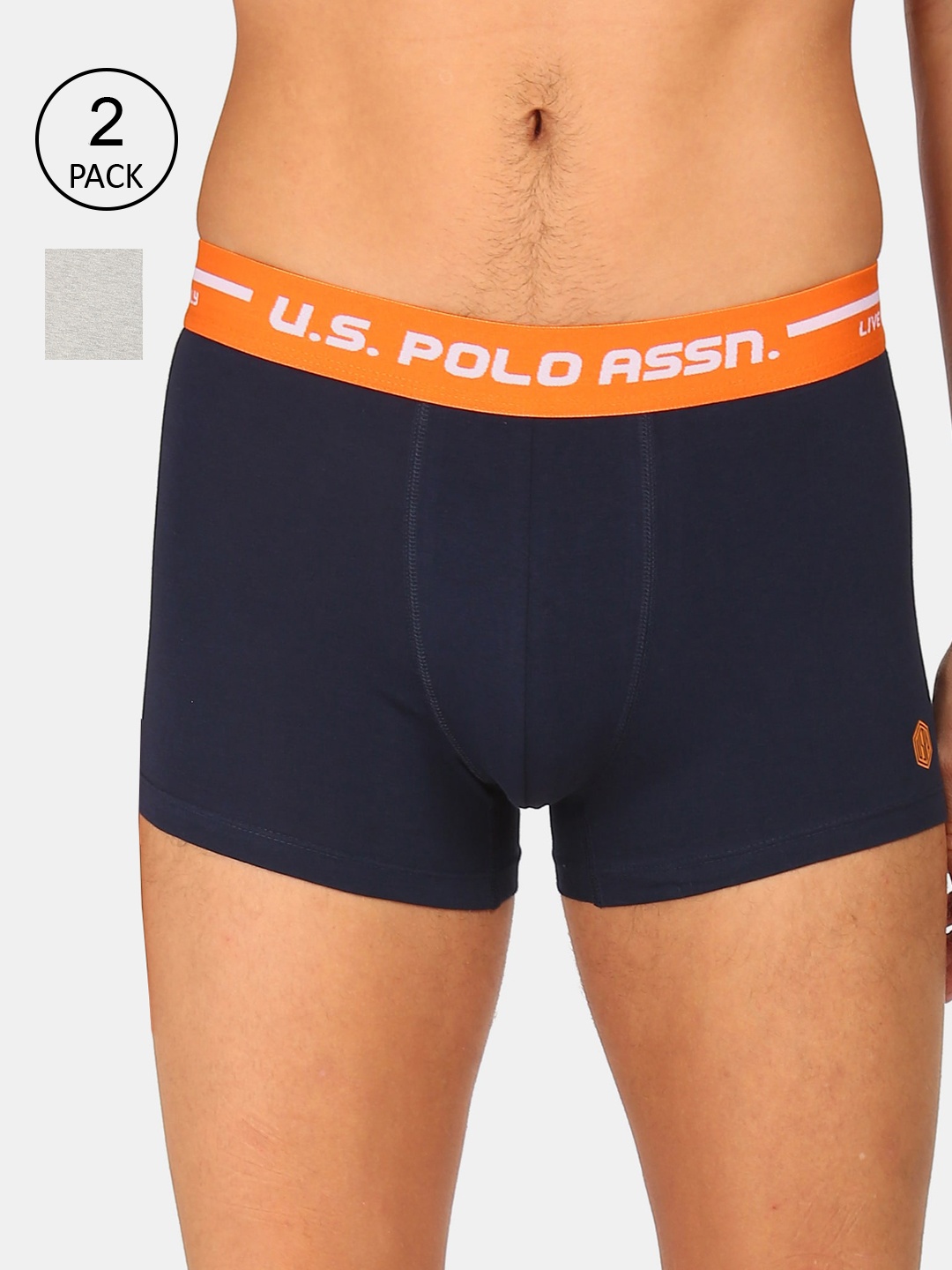 

U.S. Polo Assn. Pack of 2 Navy Blue & Grey Trunks