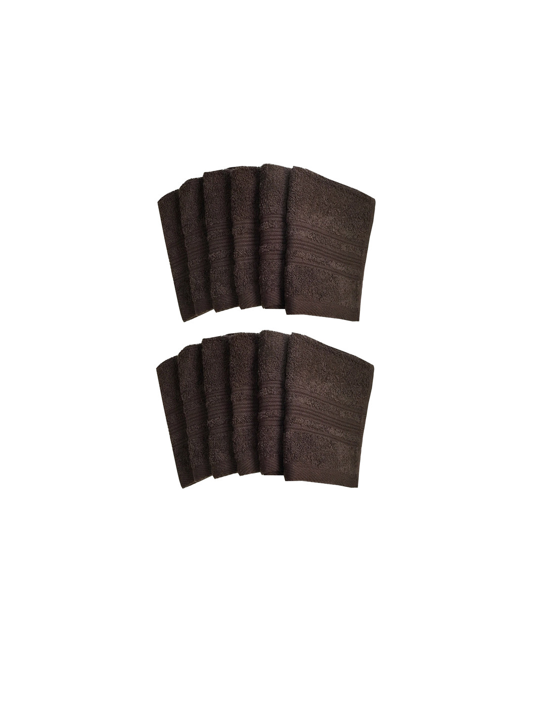 

Lushomes Set of 12 Coffee Brown Solid 450 GSM Cotton Hand Towels
