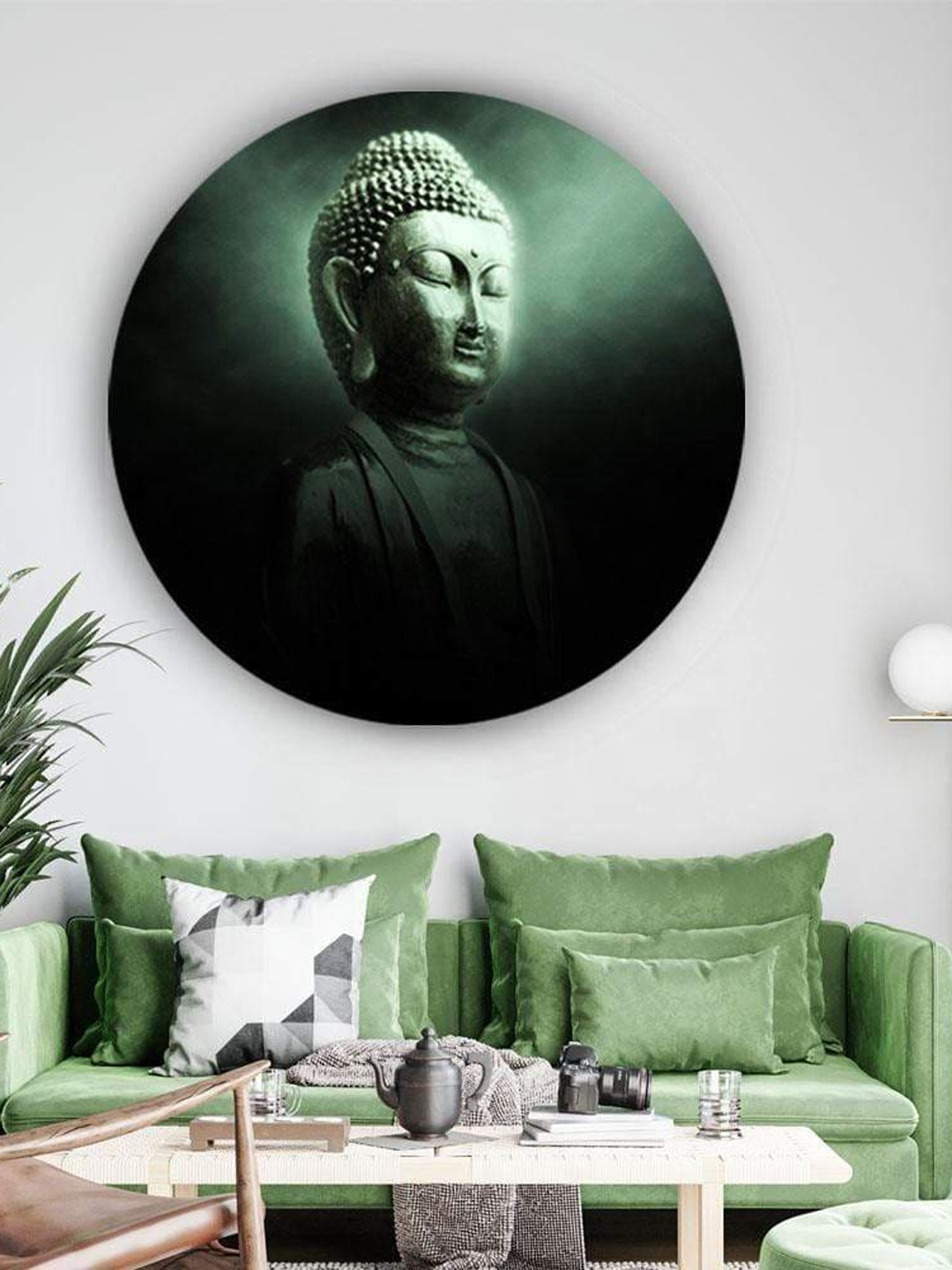 

THE ARTMENT Green Matte Finish Power of Meditation Canvas