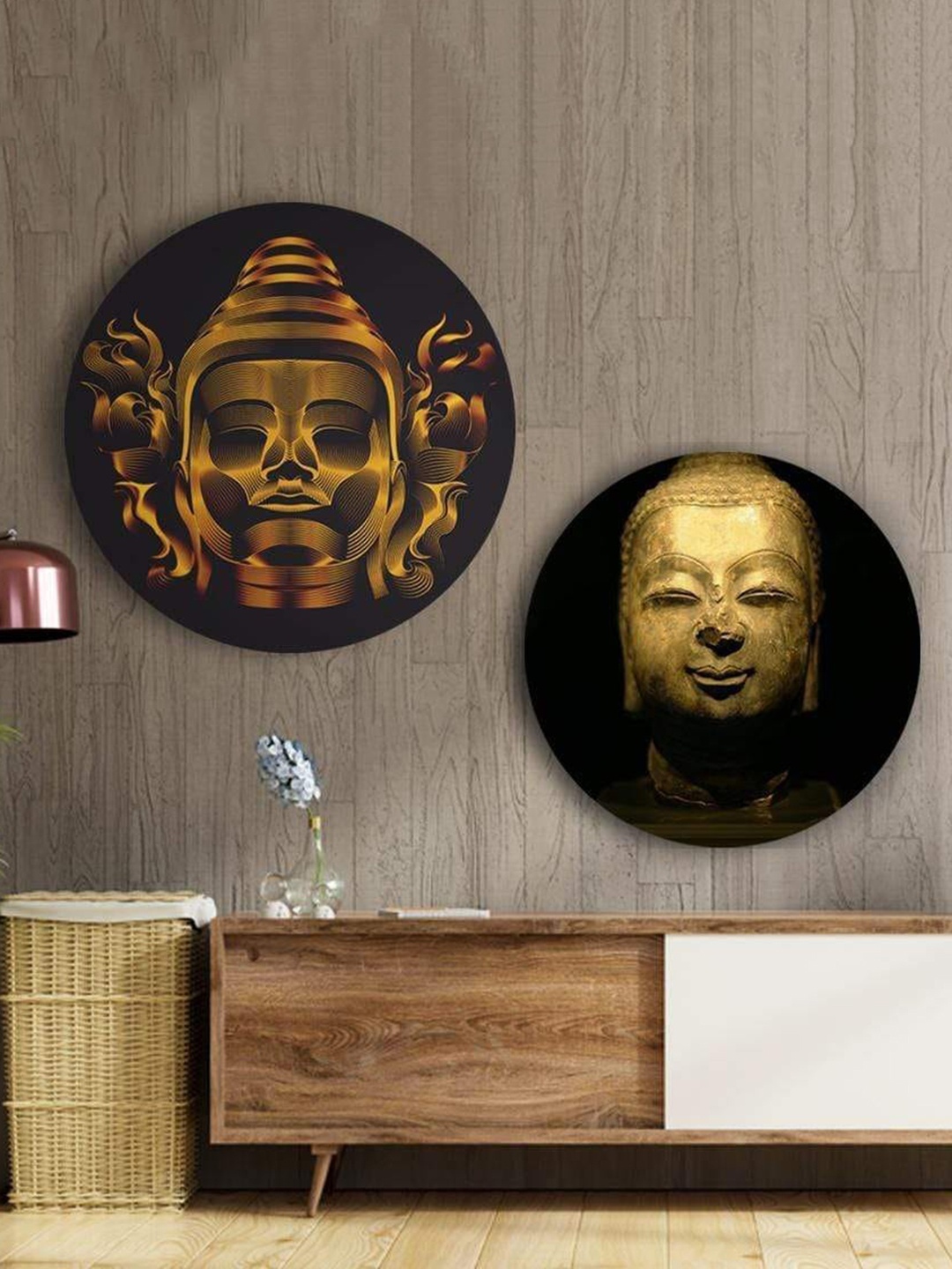 

THE ARTMENT Brown Enlighten Your Mind Canvas With Matte Finish Set of 2