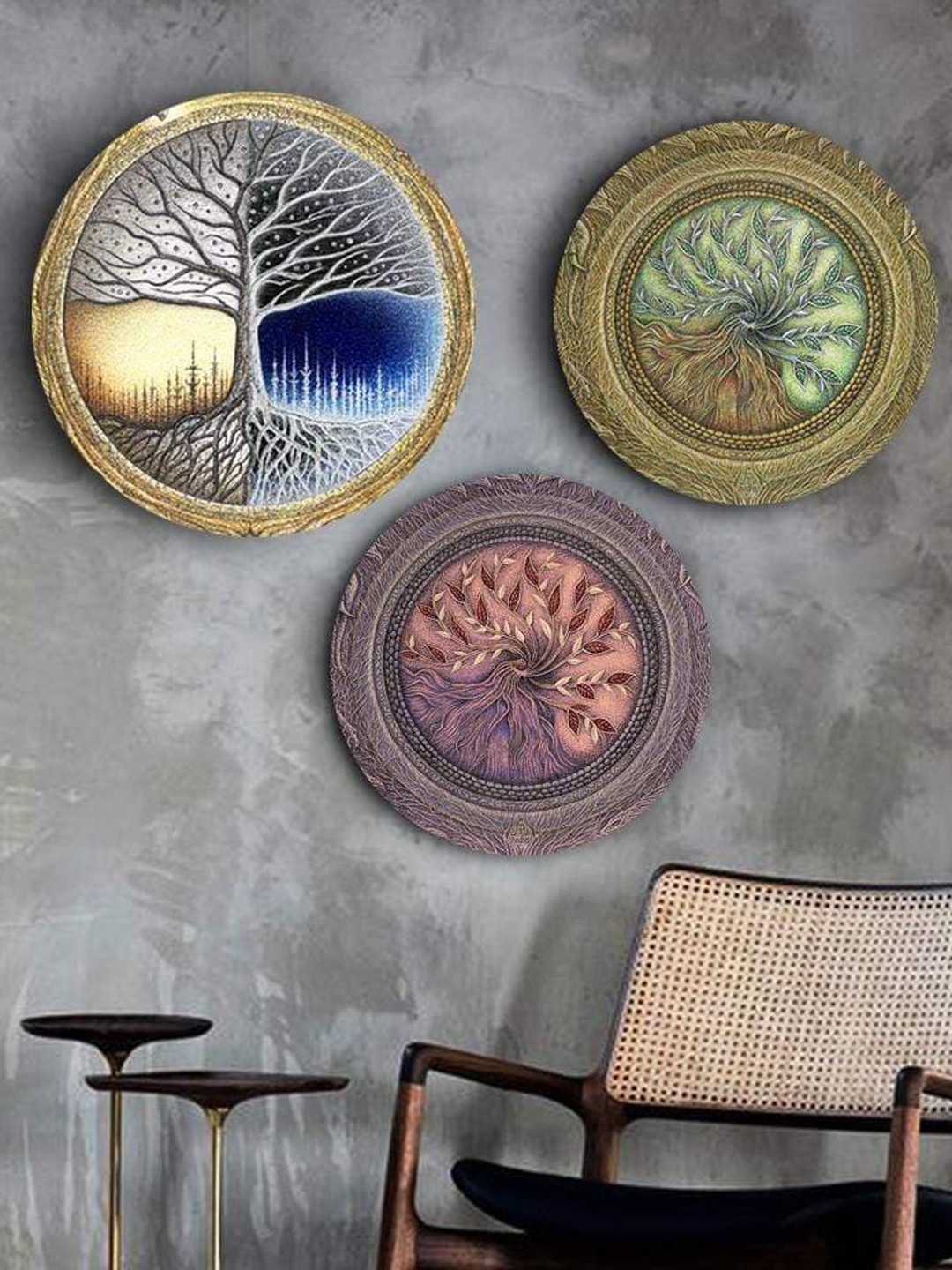 

THE ARTMENT Set of 3 The Wishing Tree Canvas (Matte Finish), Multi