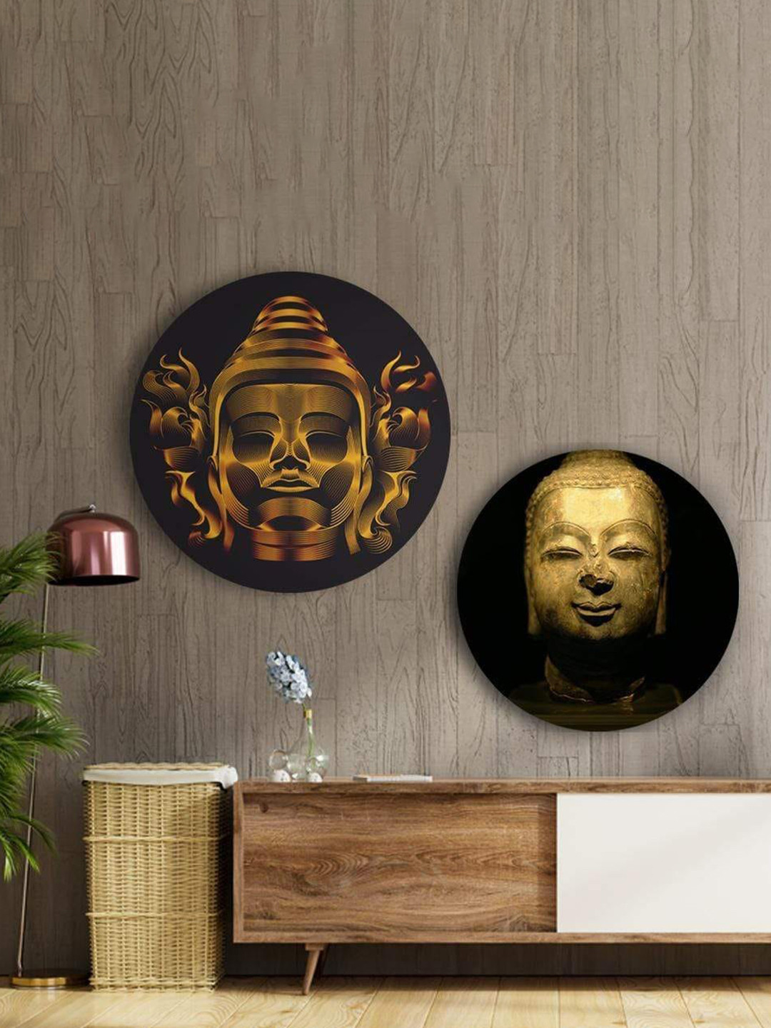 

THE ARTMENT Set of 2 Brown Enlighten Your Mind Matte Finish Canvas-Small