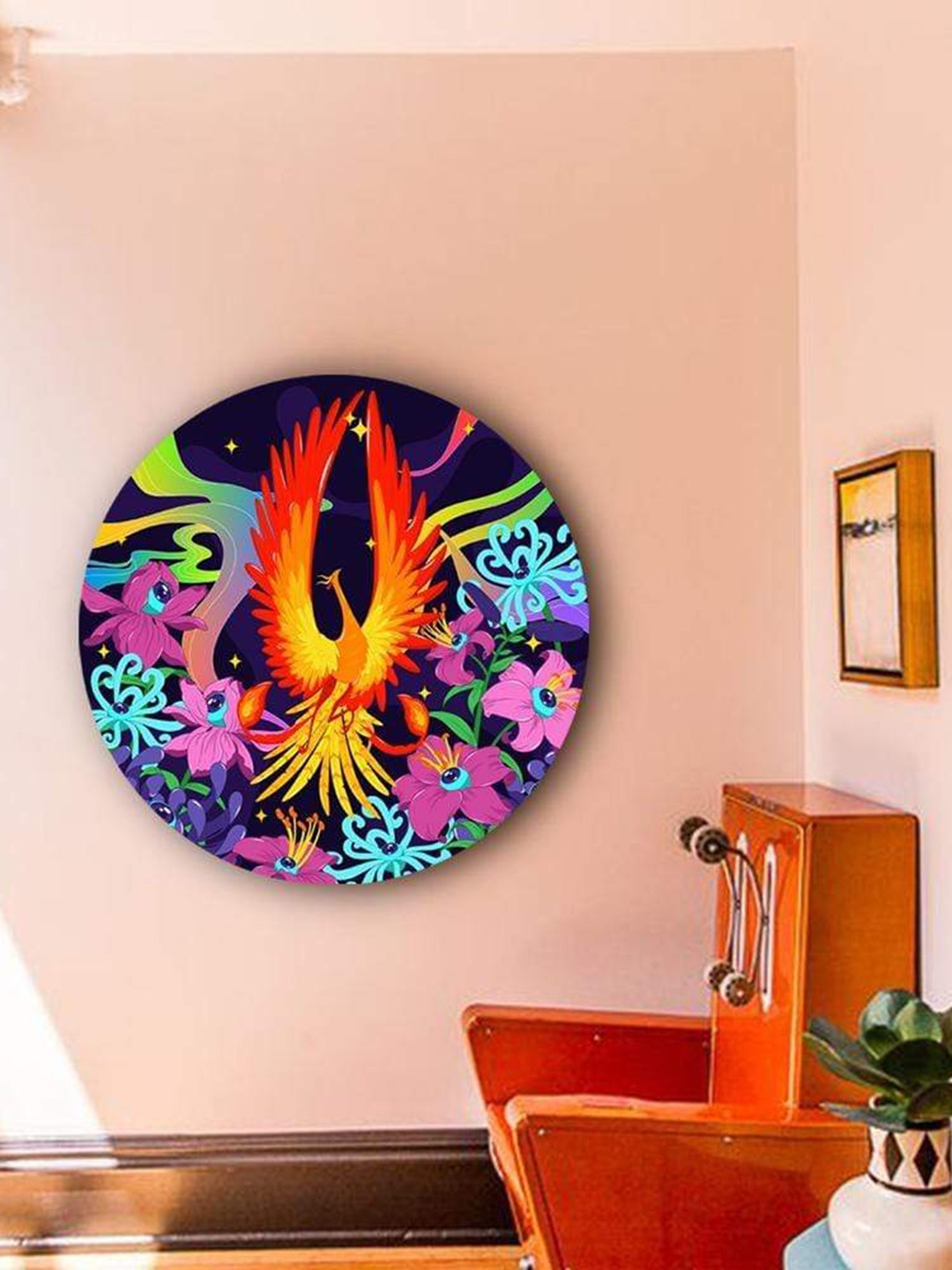 

THE ARTMENT Multicolored Graceful Phoenix Matte Finish Canvas-Small, Multi