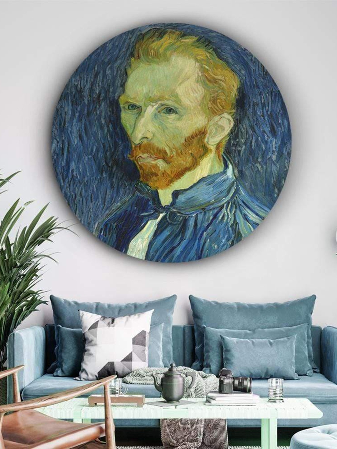 

THE ARTMENT Blue Small Matte Finish Van Gogh in Element Wall Art
