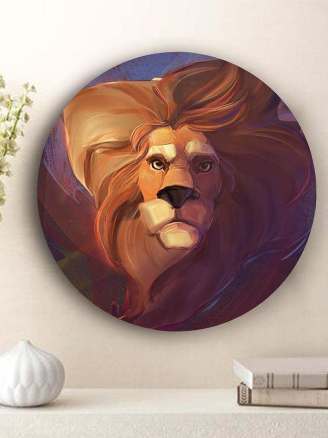 

THE ARTMENT Fierce Lion and Lioness Canvas With Matte Finish, Brown