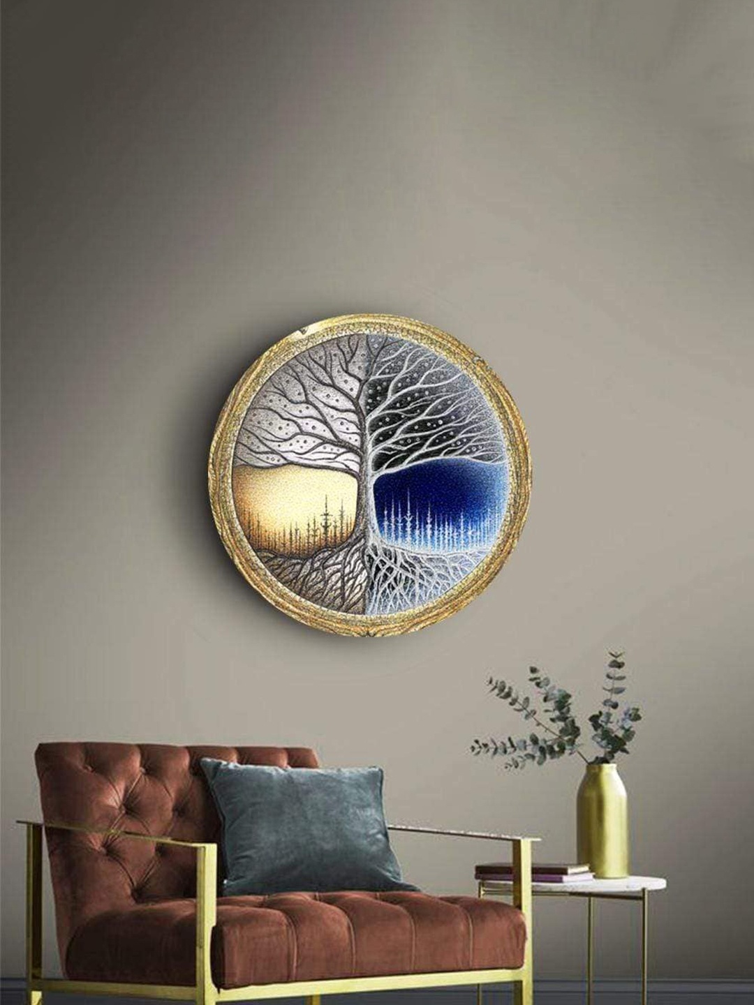 

THE ARTMENT Multicoloured Matte Finish The Wishing Tree Canvas Wall Art, Multi