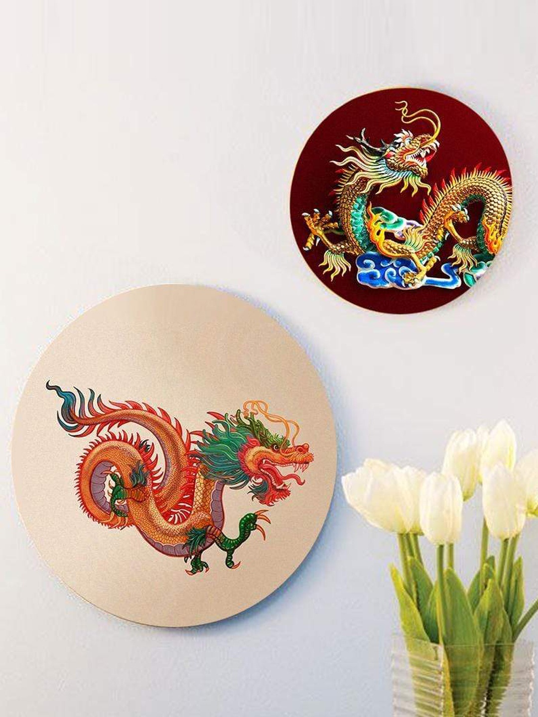 

THE ARTMENT Multicoloured Set of 2 Legendary Tatsu Canvas Wall Art, Multi
