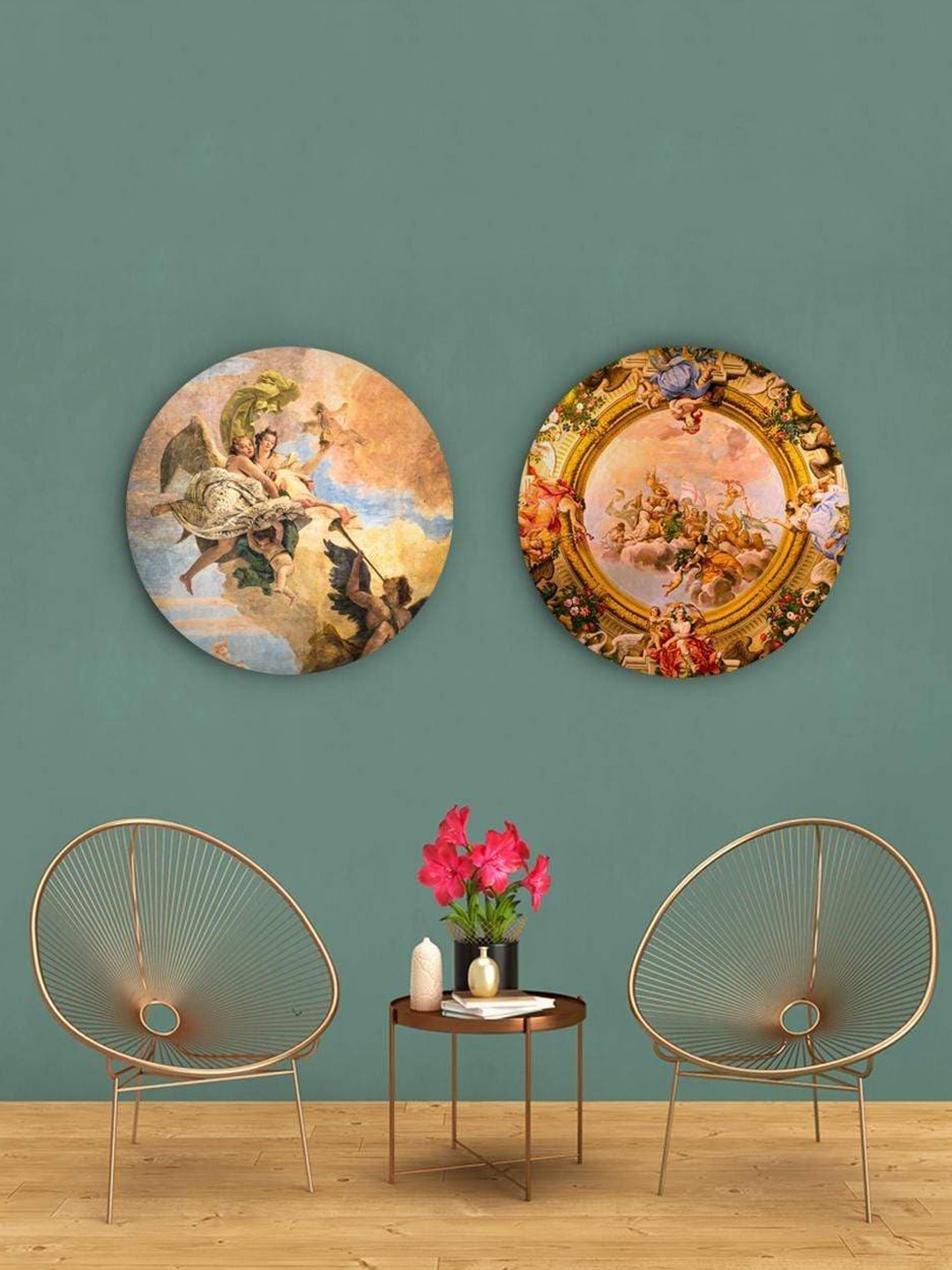 

THE ARTMENT Set Of 2 Multicoloured Palazzo Ceiling Canvas Wall Arts, Multi