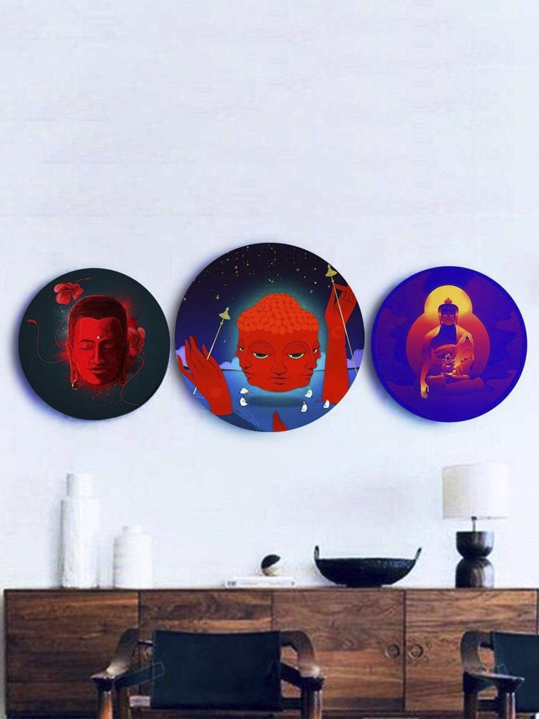 

THE ARTMENT Buddha's Philosophy Canvas With Matte Finish Set of 3, Multi