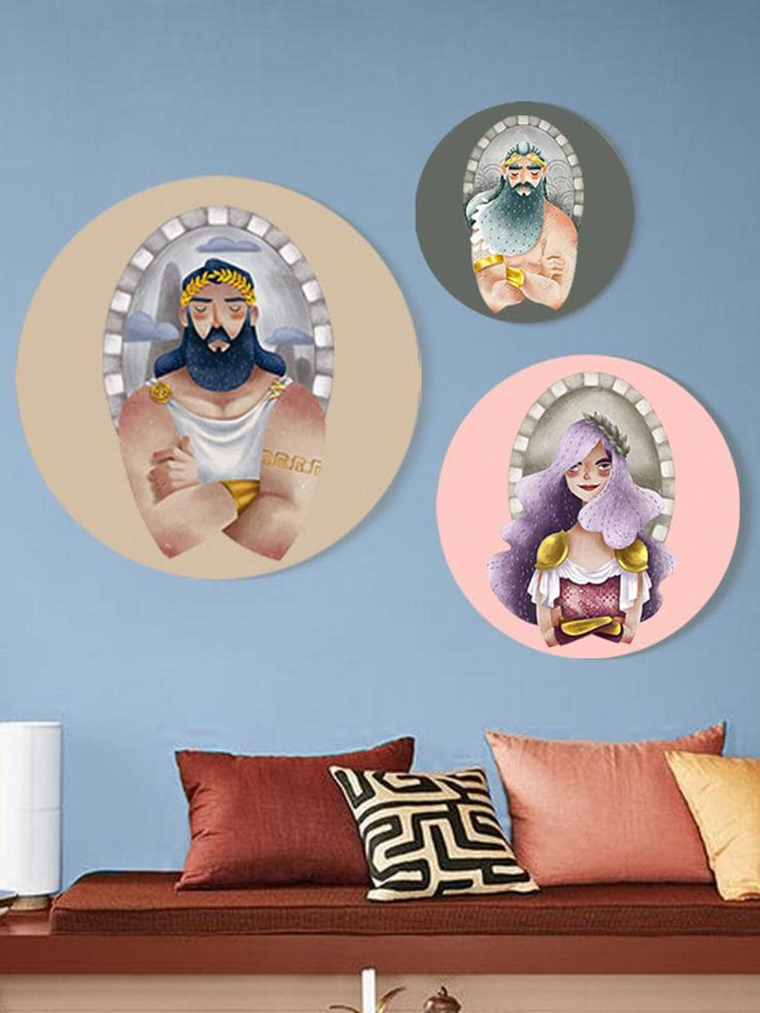 

THE ARTMENT Set of 3 Blessings of Greek Gods Matte Finish Canvas- Medium, Multi