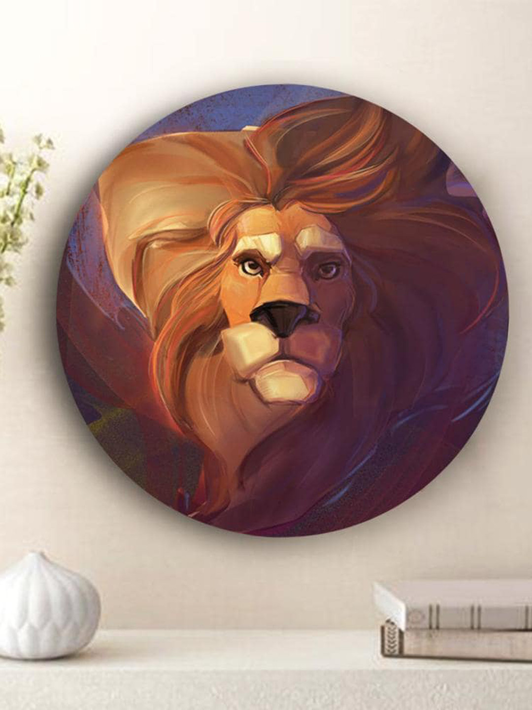 

THE ARTMENT Brown Matte Finish Fierce Lion Canvas Wall Art