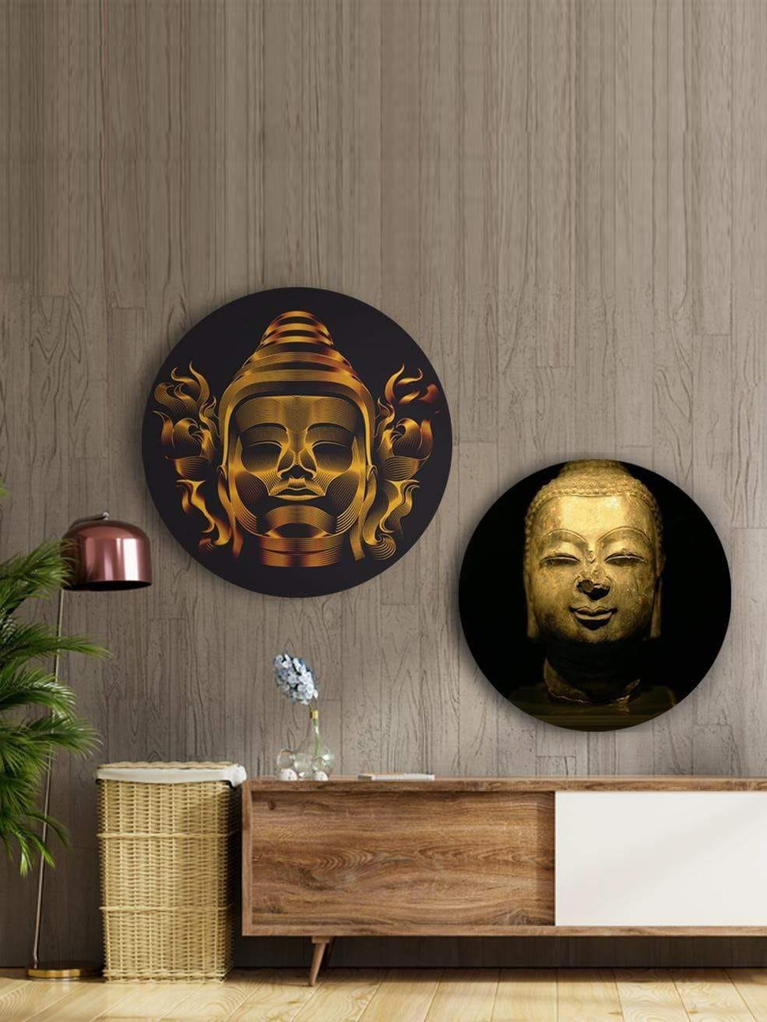 

THE ARTMENT Set of 2 Brown Enlighten Your Mind Canvas - Matte Finish