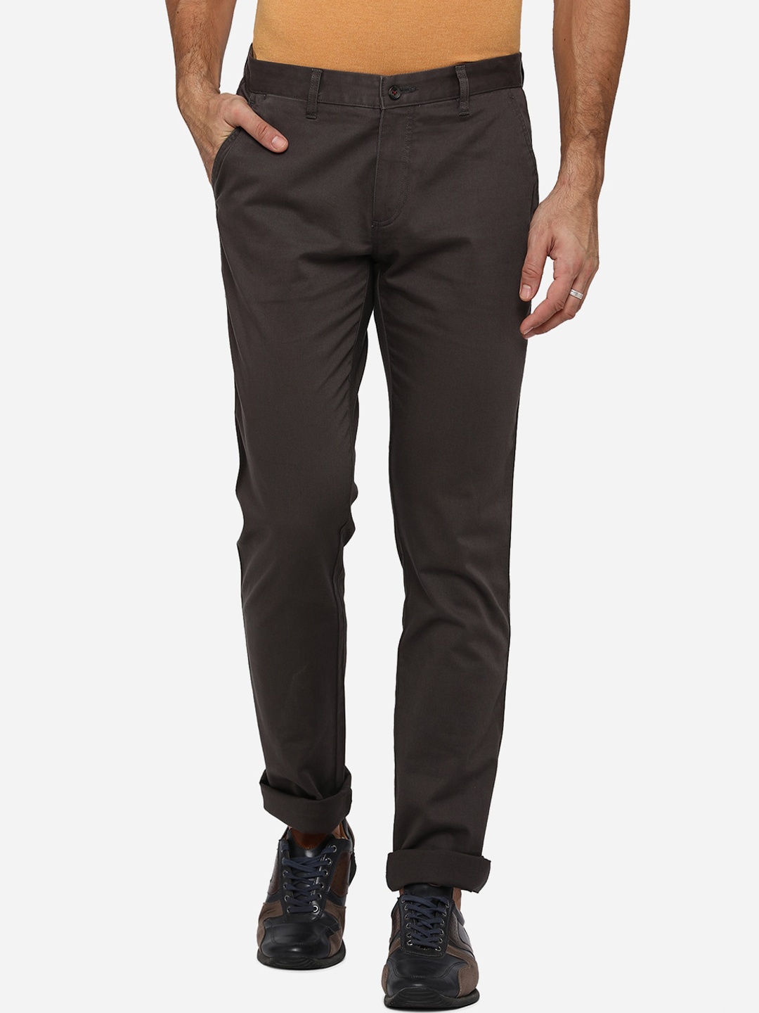 

Greenfibre Men Brown Slim Fit Chinos Trousers