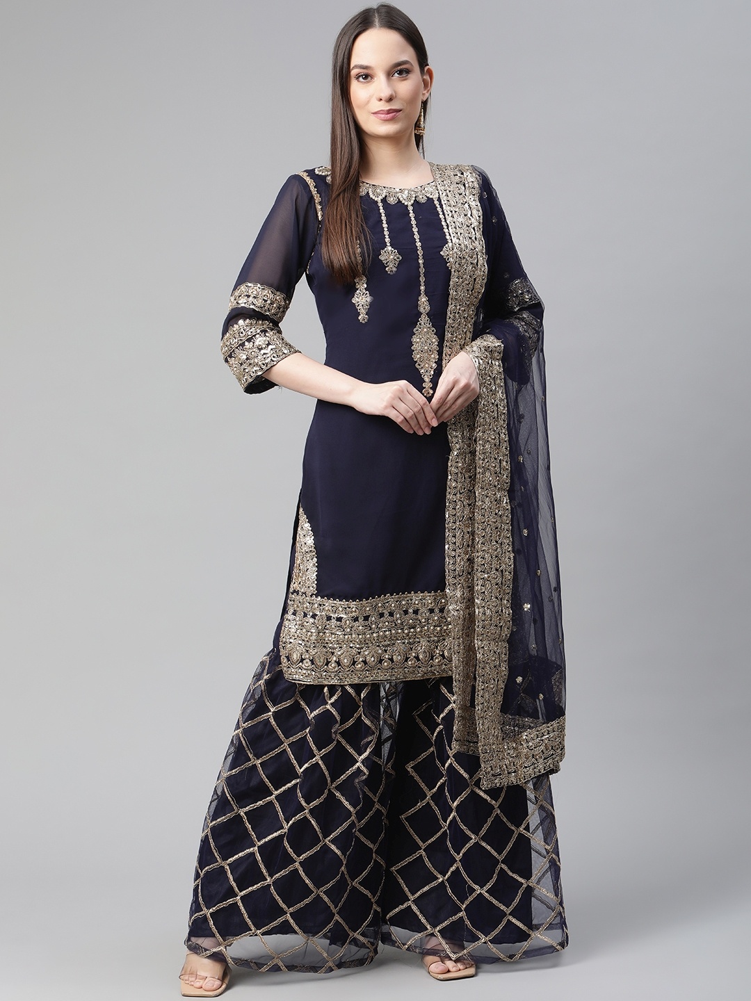 

Readiprint Fashions Blue Embellished Unstitched Dress Material