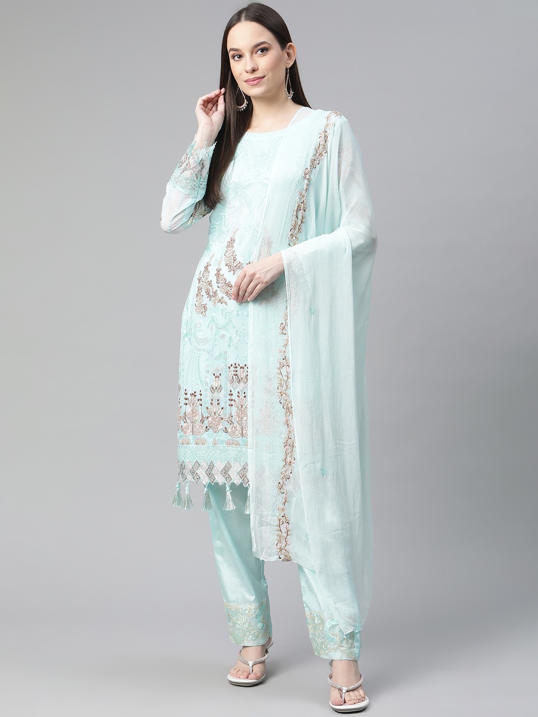 

Readiprint Fashions Blue Embroidered Unstitched Dress Material