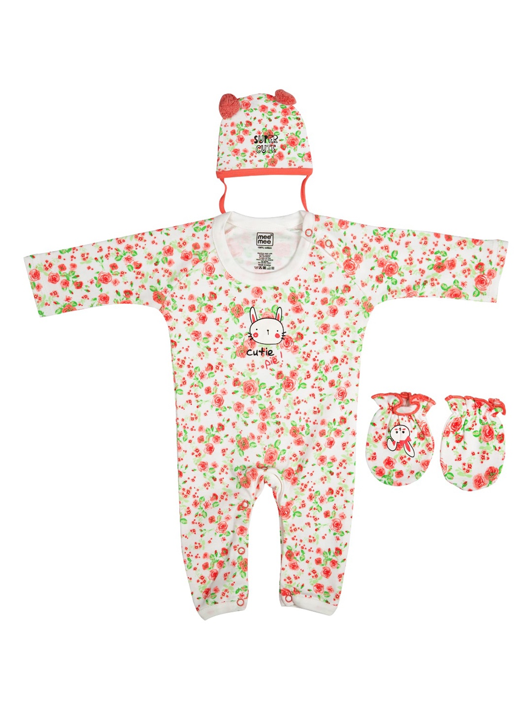 

MeeMee Kids Printed Clothing Gift -3 Pieces, Pink