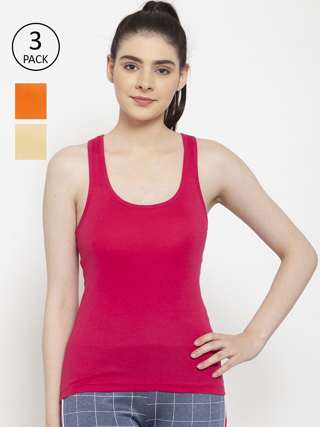 

Friskers Pack Of 3 Tank Tops, Pink