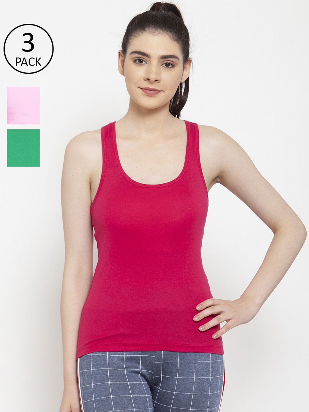 

Friskers Pack Of 3 Tank Tops, Pink