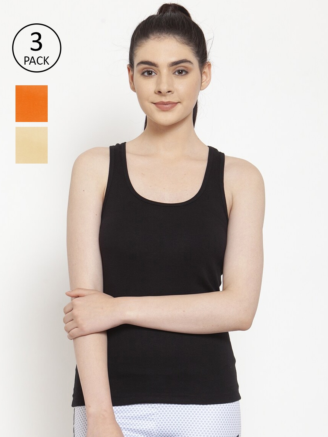

Friskers Pack Of 3 Tank Tops, Black