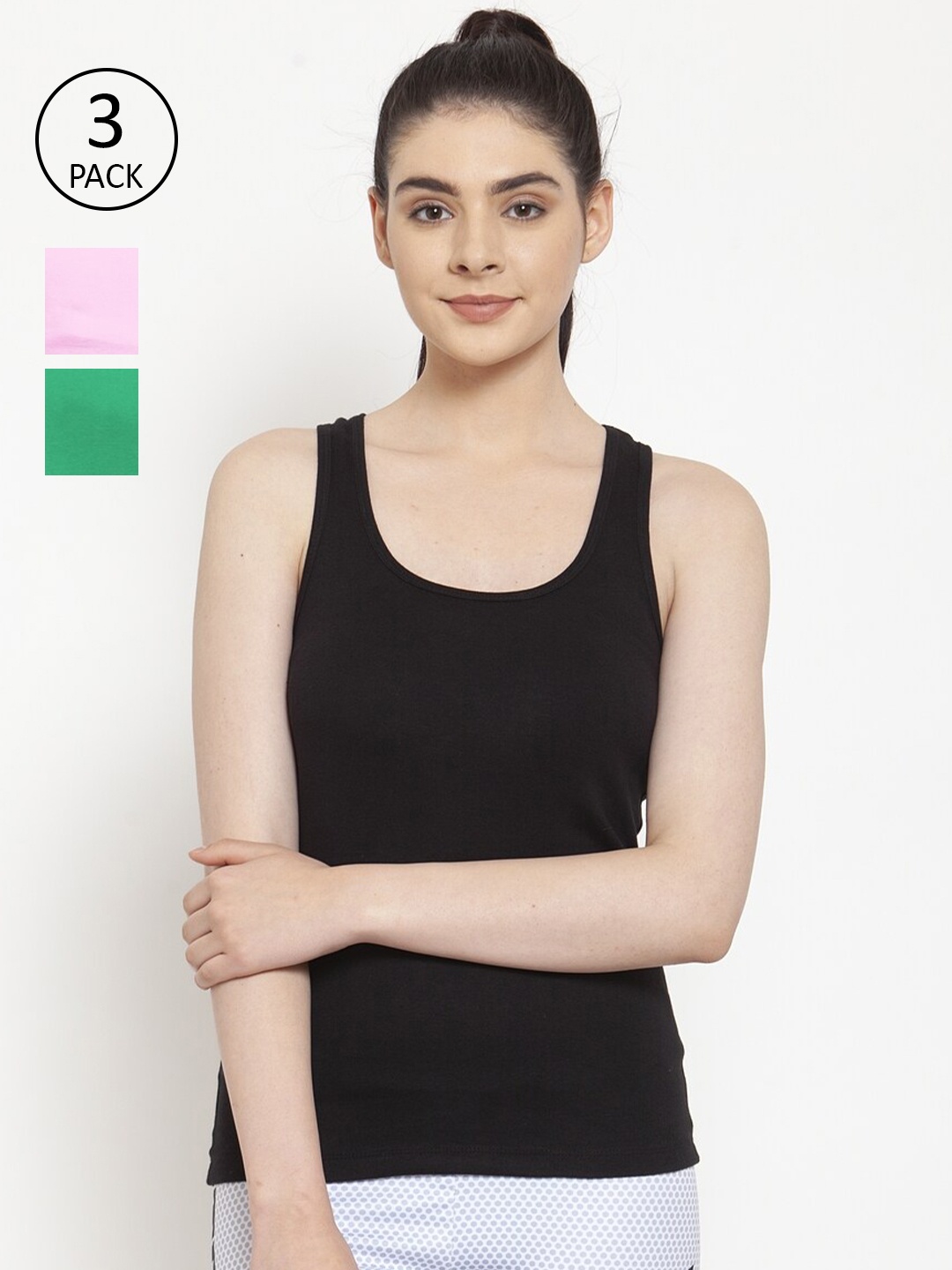 

Friskers Pack Of 3 Tank Tops, Black