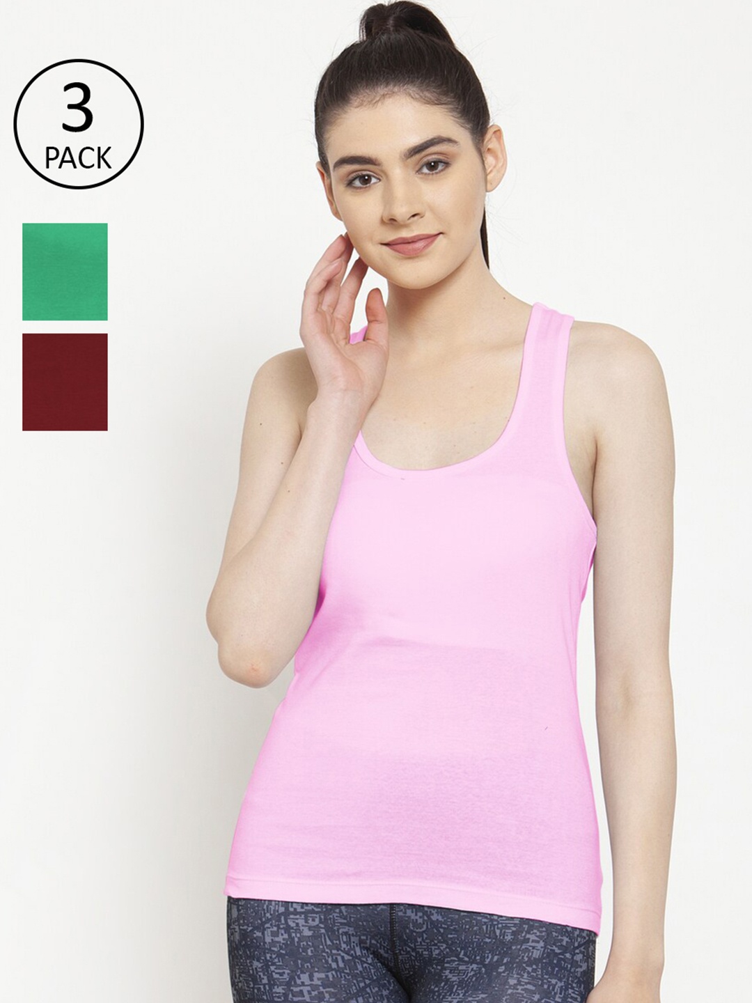 

Friskers Pack Of 3 Tank Tops, Pink