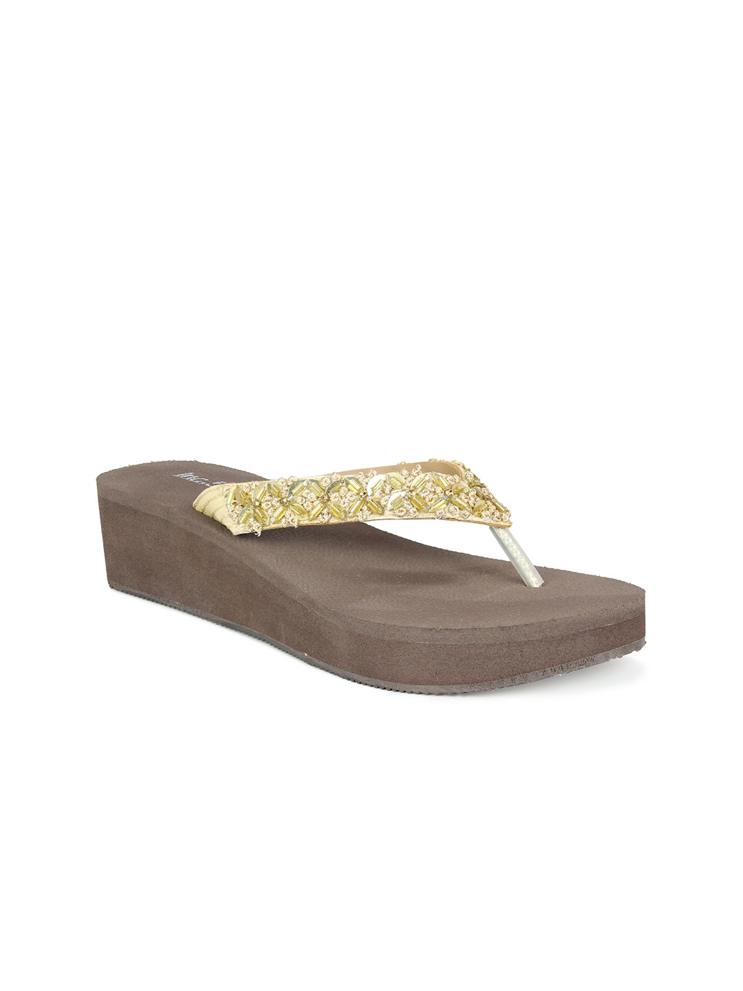 

Inc 5 Gold-Toned Embellished Flatform Sandals