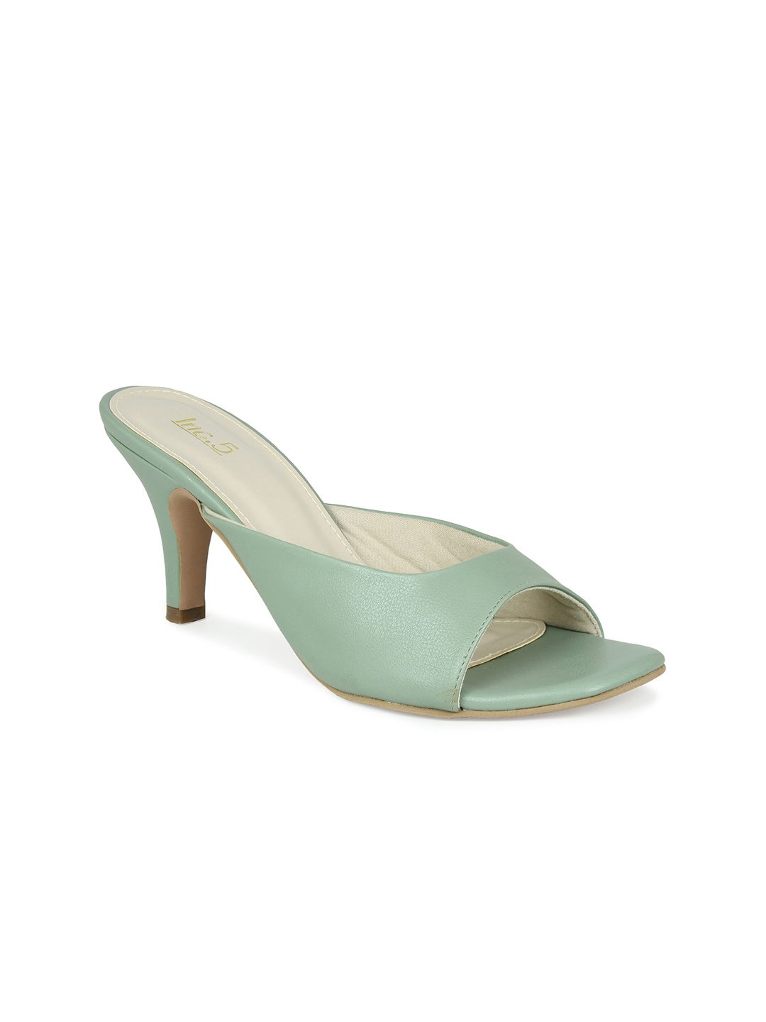 

Inc 5 Green Solid Slim Heels
