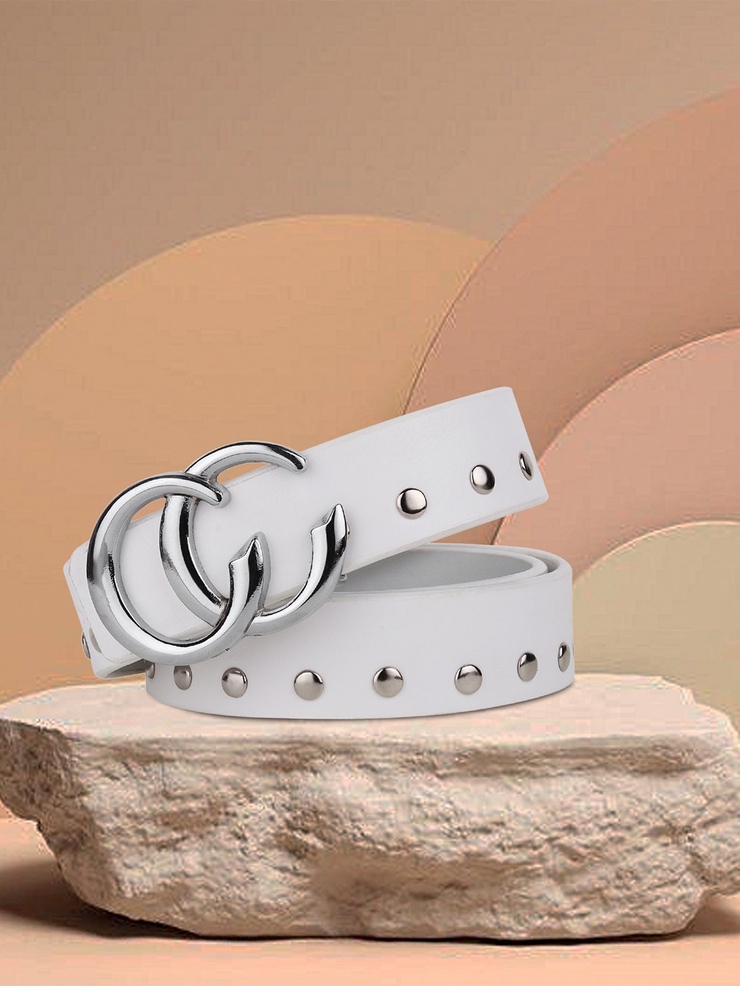 

Kastner Women White & Silver-Toned Textured Belt