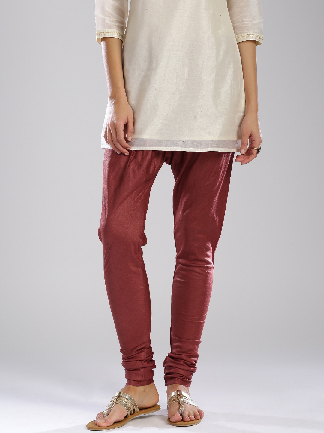 

Fabindia Maroon Silk Churidar
