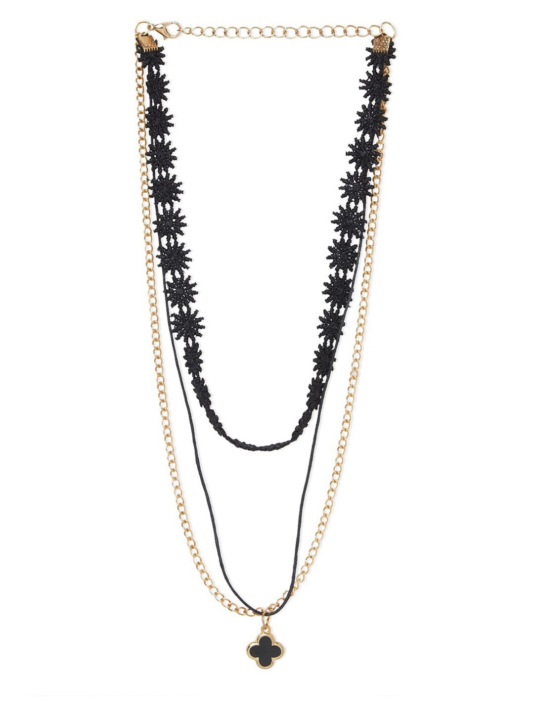 

Blisscovered Black & Gold-Plated Layered Choker Necklace