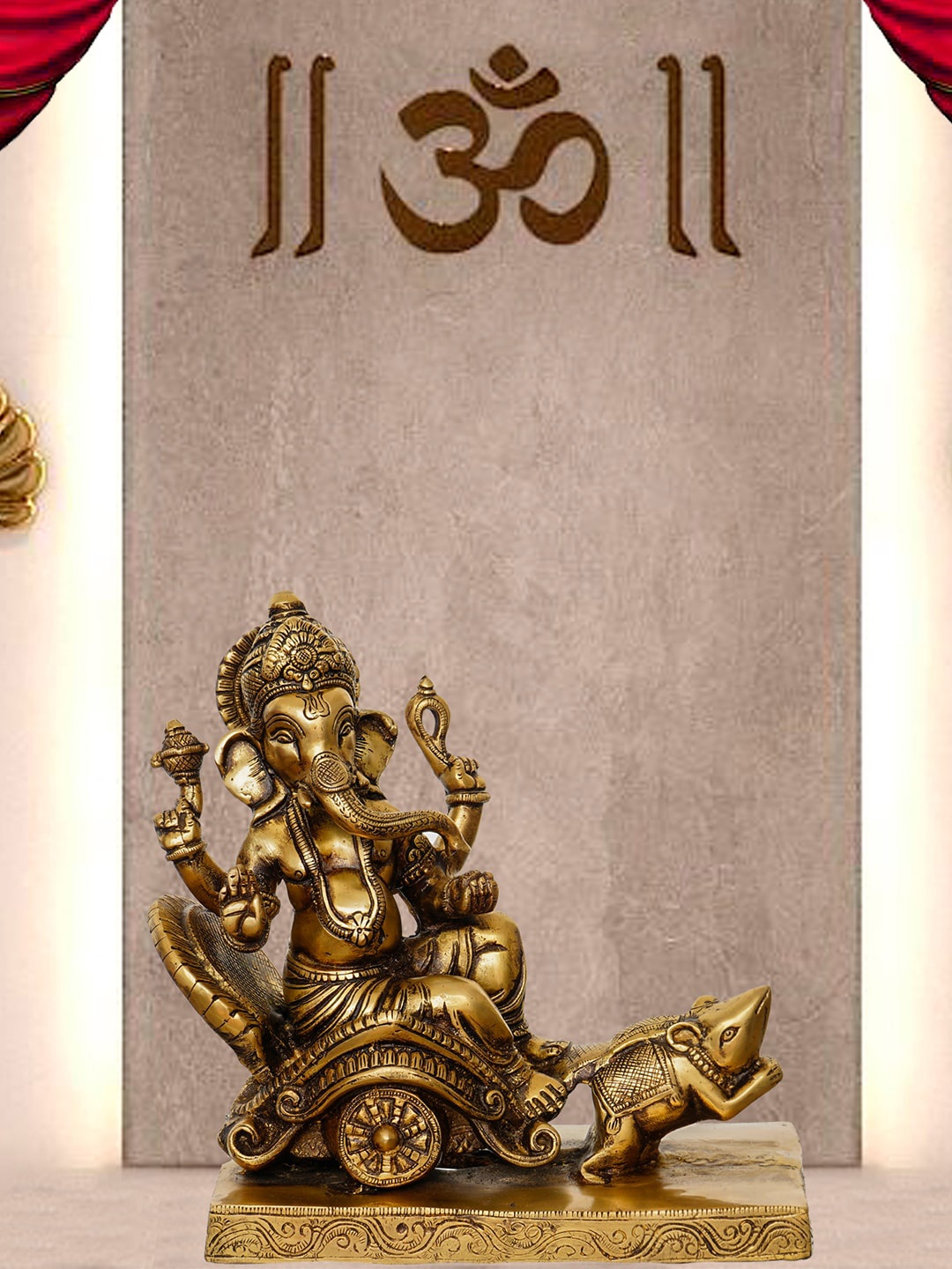 

eCraftIndia Gold-Toned Handcrafted Lord Ganesha Showpiece
