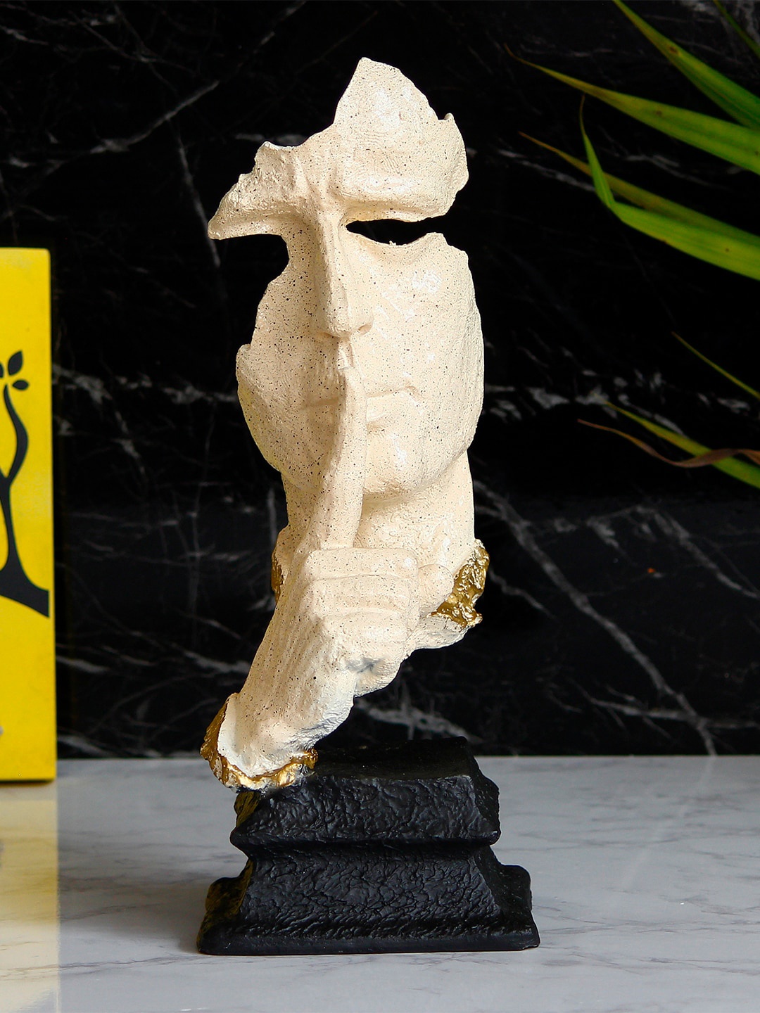 

eCraftIndia White & Black Handcrafted Antique Decorative Showpiece
