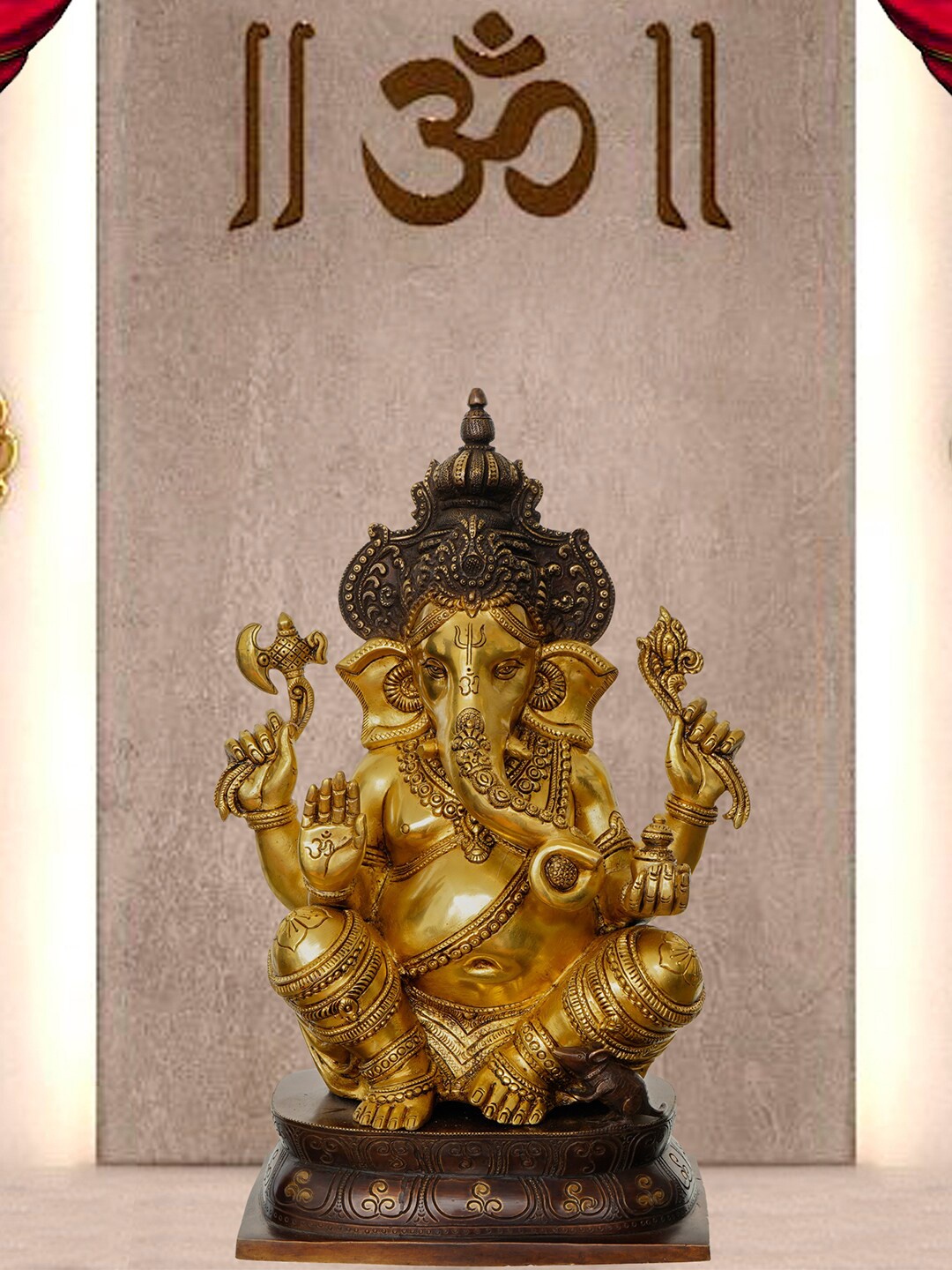 

eCraftIndia Gold-Toned Handcrafted Lord Ganesha Showpiece
