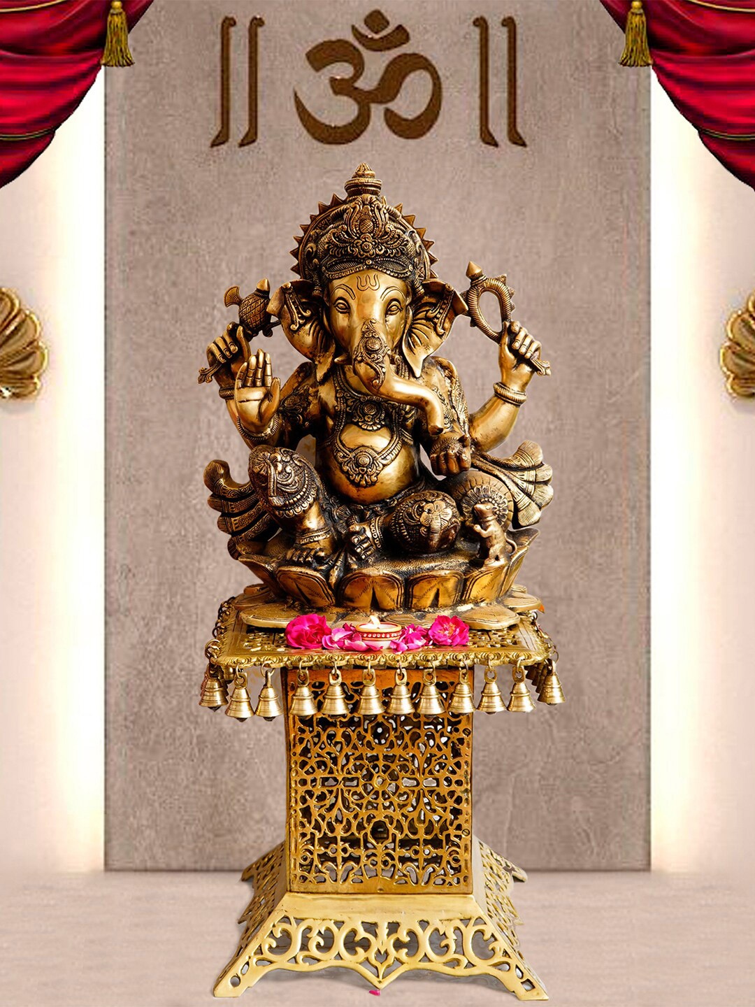 

eCraftIndia Gold-Toned Handcrafted Lord Ganesha Showpiece