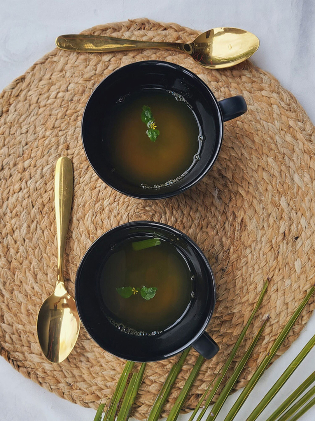 

Folkstorys Set Of 2 Black Painted Solid Ceramic Matte Mugs