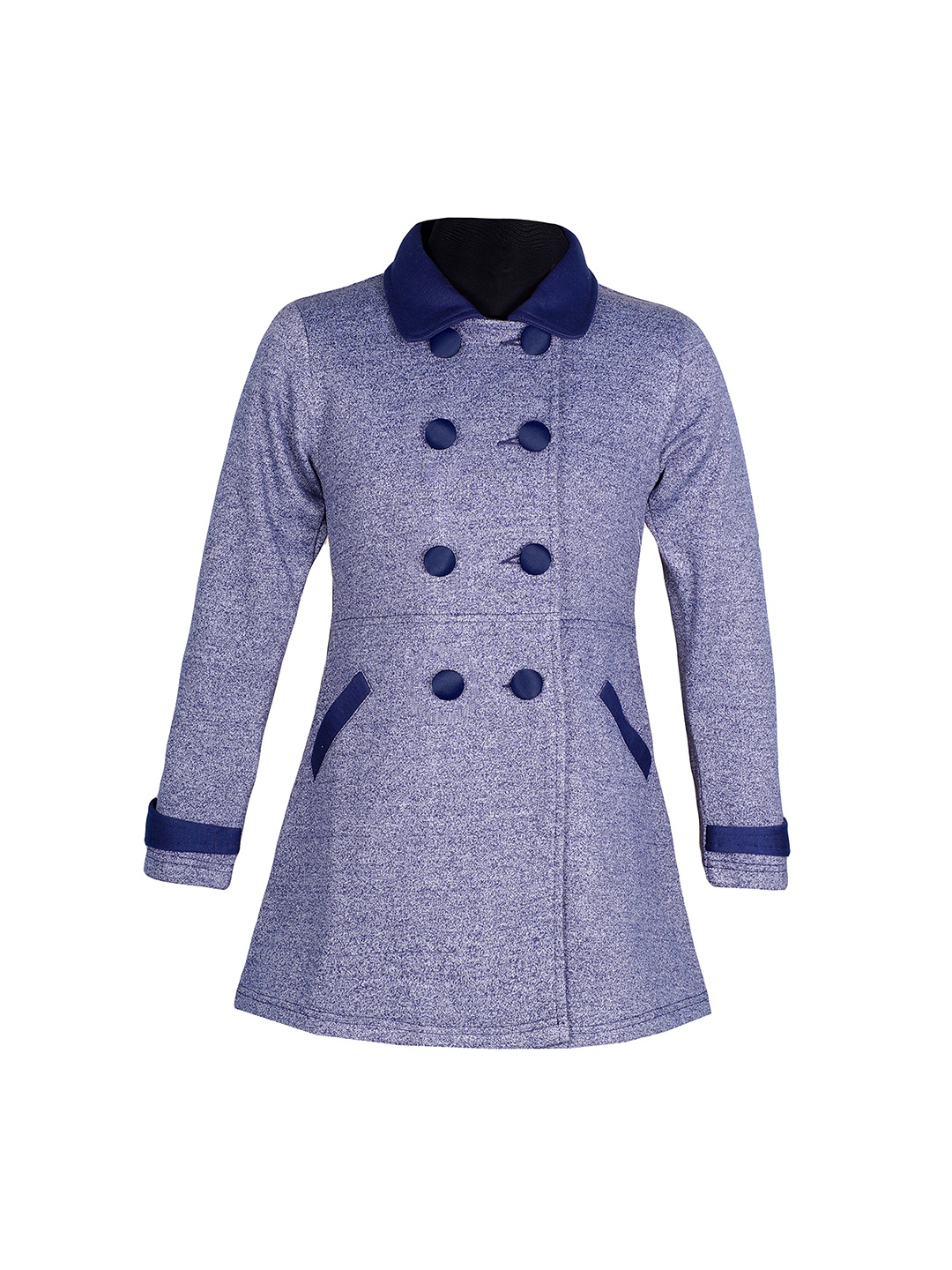 

Naughty Ninos Girls Blue Melange Pea Coat