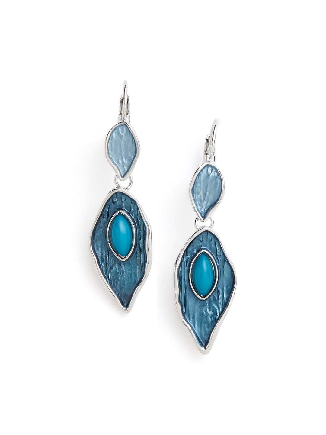 

Blisscovered Blue Contemporary Drop Earrings