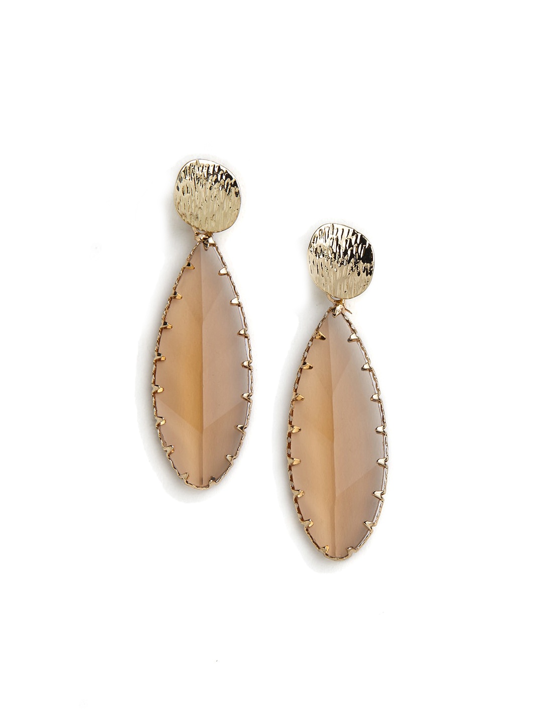 

Blisscovered Gold-toned & Pink Contemporary Drop Earrings