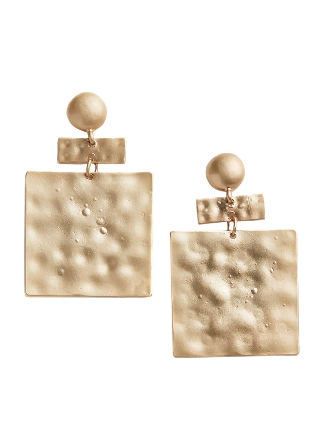 

Blisscovered Gold-Toned Contemporary Drop Earrings