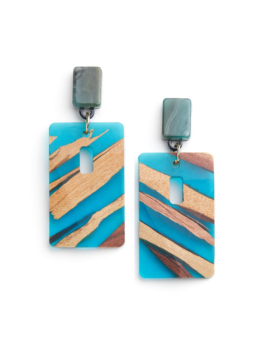 

Blisscovered Green Contemporary Drop Earrings