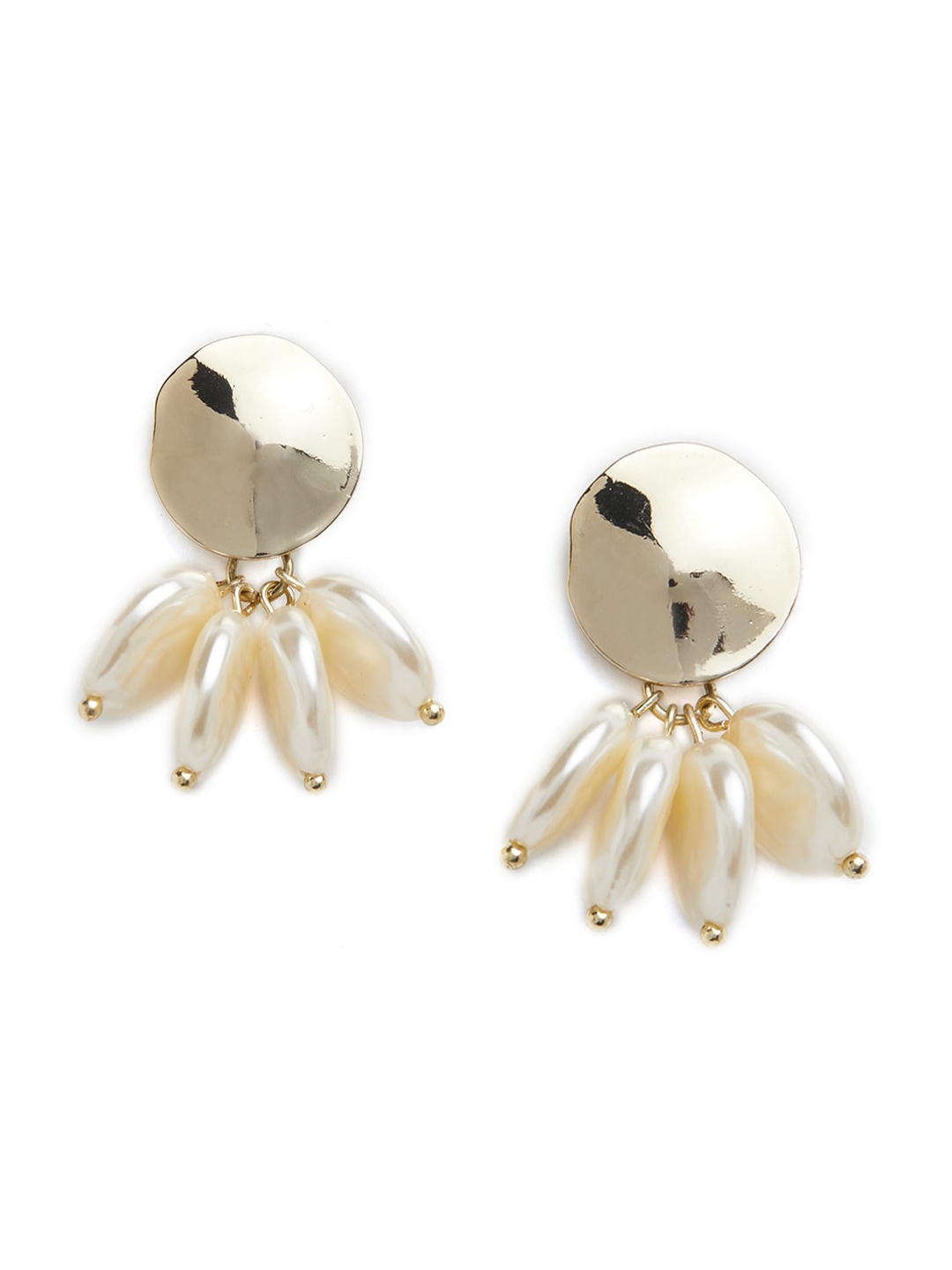 

Blisscovered White Contemporary Mother of Pearl Studs Earrings